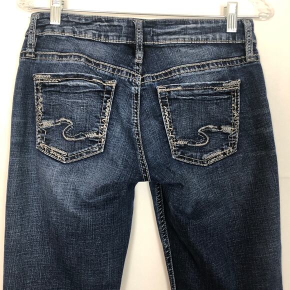 Silver Jeans Boyfriend Womens 25 Whiskered Stretch Distressed Western Cowgirl - Picture 6 of 10